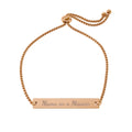Engravable Adjustable Flat Bar Bracelet — Personalized "Mama on a Mission" Rose Gold